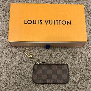 Louis Vuitton Damier Key Pouch with Gold Clasp